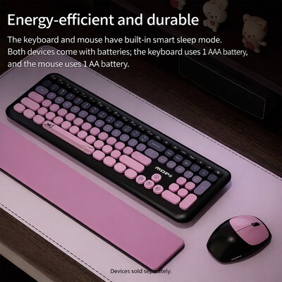 SaharaCase Wireless Keyboard and Mouse Combo, Sakura Pink & Lavender (KB14)