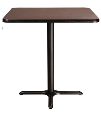 NPS CT Series 36" Square 36" Height Cafe Table, X Base, Black Frame/Mahogany Top (CT33636XCPBTMMY)