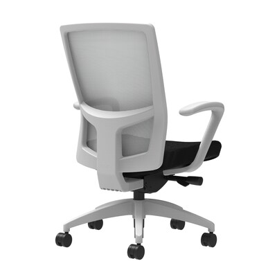 Union & Scale Workplace2.0™ Fabric Task Chair, Black, Integrated Lumbar, Fixed Arms, Advanced Synchro-Tilt Seat Control (53590)