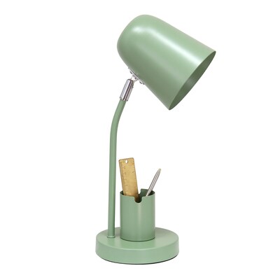 Simple Designs Sleek Essentials 15.75" LED Table Lamp, Sage Green (LT2128-SGE)