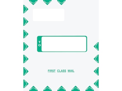 ComplyRight Self-Seal Tax Envelope, 11.63 x 9.63, White/Green, 50/Pack (PEV48)