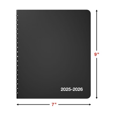 2025-2026 Staples 7" x 9" Academic Weekly & Monthly Planner, Black (ST25497-25)