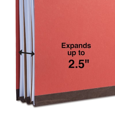 Quill Brand® 2/5-Cut Tab Pressboard Classification File Folders, 2-Partitions, 6-Fasteners, Legal, Brown, 15/Box (7-39036)
