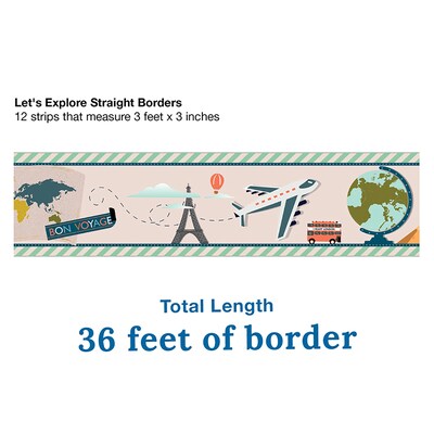 Carson Dellosa Education Straight Border, 3"x 3', Let's Explore, 6/Bundle (CD-108482-6)