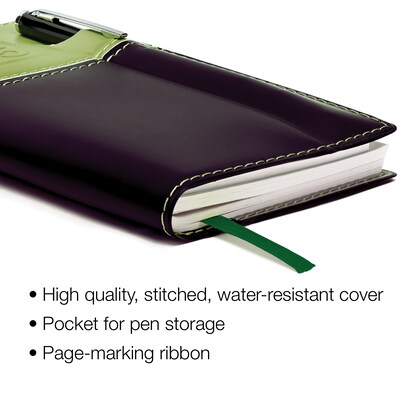 2027 Excello Brands 3.5" x 6" Weekly & Monthly Standard Planner, Paperboard Cover, Green/Black (PKT-CY27-GN-PEN)