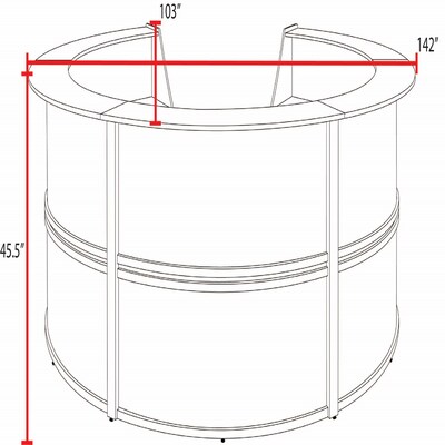 Regency Marque 142"W Curved Reception Desk Workstation, Driftwood Gray (77314GY)