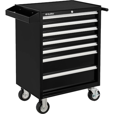 Global Industrial 26-3/8" x 18-1/8" x 37-13/16" 7 Drawer Roller Tool Cabinet, Black