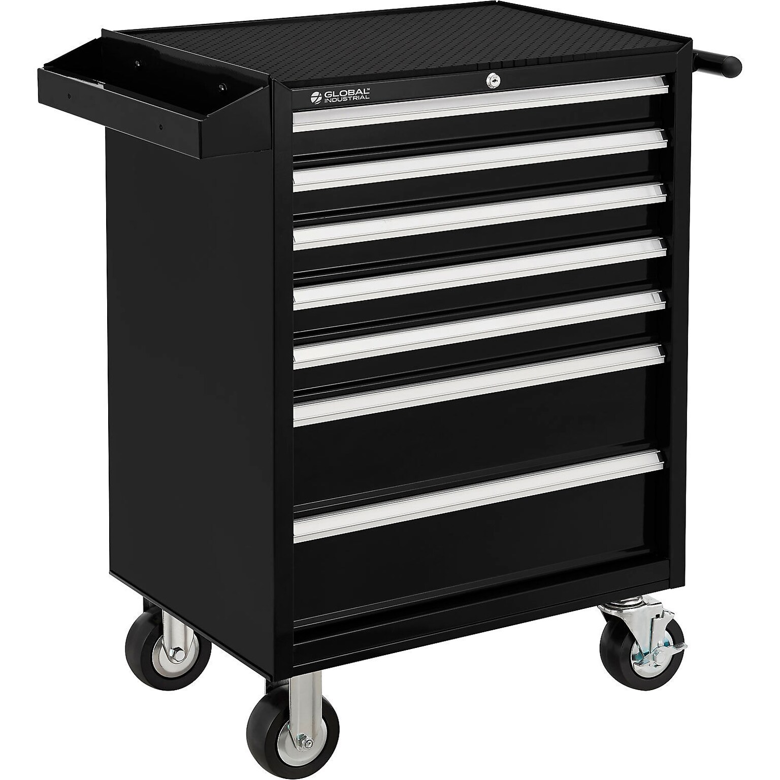 Global Industrial 26-3/8 x 18-1/8 x 37-13/16 7 Drawer Roller Tool Cabinet, Black