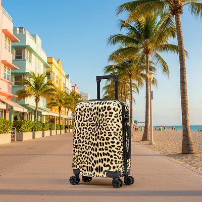InUSA Prints 20" Hardside Suitcase, 4-Wheeled Spinner, TSA Checkpoint Friendly, Cheetah Animal Print (IUAPC00S-CHE)