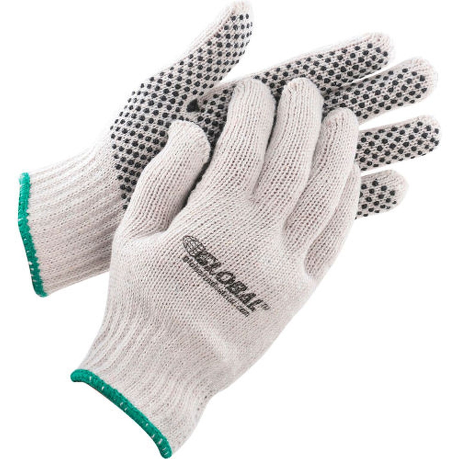 Global Industrial PVC Dot Knit Gloves, Single-Sided, Black, Medium, 12 Pairs (708352M)