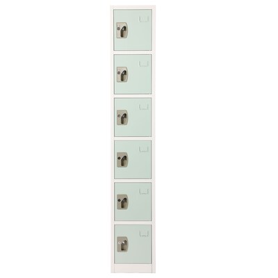 AdirOffice 72" 6-Tier Misty Green Storage Locker, 4/Pack (ADI629-206-MGRN-PKG-4)
