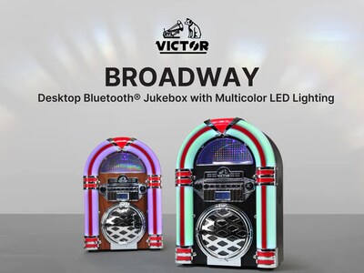 Victor Bluetooth CD Jukebox Speaker with FM Radio, Mahogany (VDTJ-1550-MH)