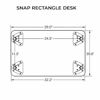 MooreCo Hierarchy Rectangle Desk, 32W x 20D, Neutral Weft/Platinum Base (703673562997)