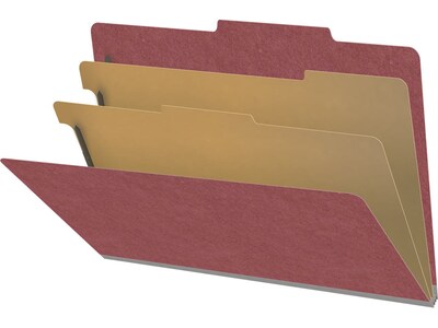 Medical Arts Press Pressboard Classification Folder, 2 Dividers, 2 Expansion, Legal Size, Dark Red, 10/Box (DV-T52-26-3ARD)