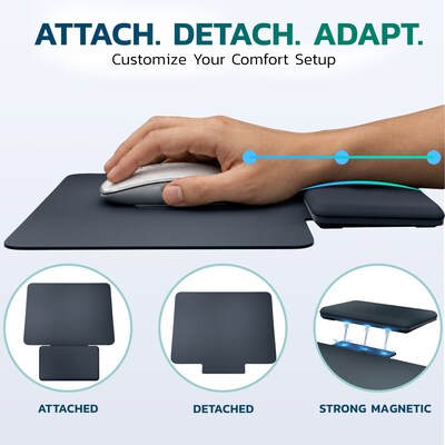 Purely MP78 Mouse Pad with Ergonomic Magnetic Wrist Rest, Black (PCCMP78BK)