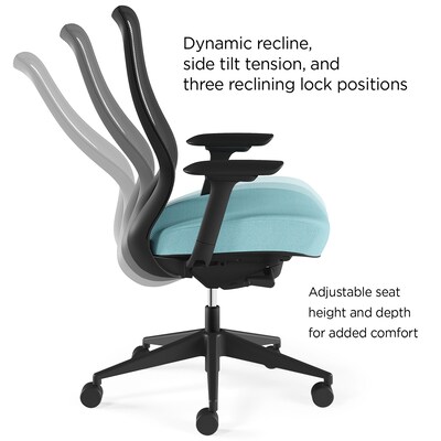 Union & Scale™ Workplace2.0™ Ayalon Mesh Back Fabric Task Chair, Black/Teal (UN59410)