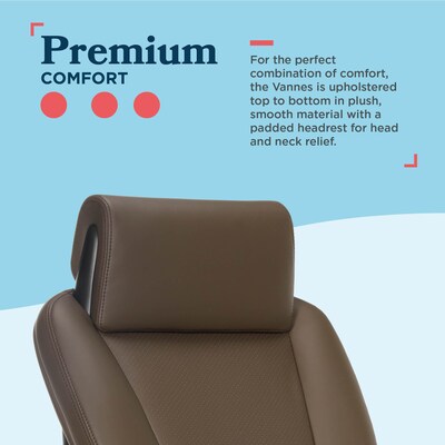 La-Z-Boy Vannes Ergonomic Polyurethane Swivel Executive Chair, Brown (60101-BRN)