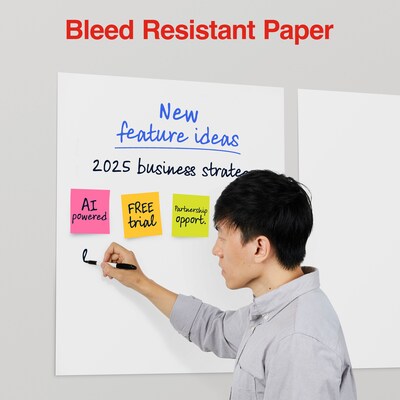 Staples Stickies Easel Pad, 25" x 30", 30 Sheets/Pad, 2 Pads/Pack (23447)
