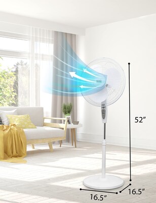 Black & Decker 18" Oscillating Pedestal Fan, 3-Speed, White (BFSR18"W)