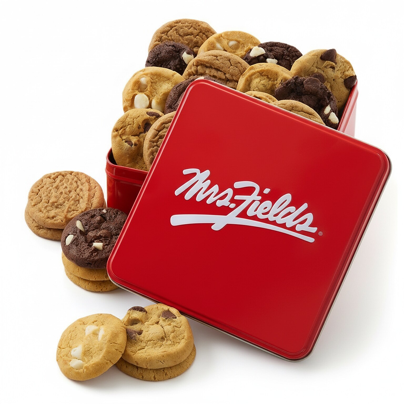 Mrs. Fields 24 Nibblers Bite-Sized Cookies Signature Mini Tin, 24 Cookies/Pack (25EVNTIN124)