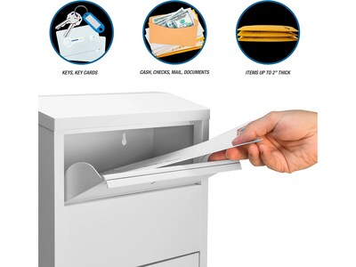 Barska Large Locking Wall-Mounted Drop Box, White (CB13956)