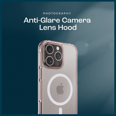 SaharaCase Classic MagSafe Phone Case for iPhone 16 Pro with Screen Protector, Shock Absorbing, Clear Rose Gold (CP00679)