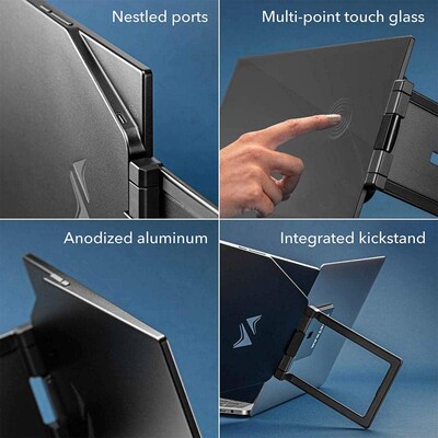 SideTrak Swivel Pro Touch HD 13.3" 60 Hz Attachable Portable Monitor, Black (LTTL133)