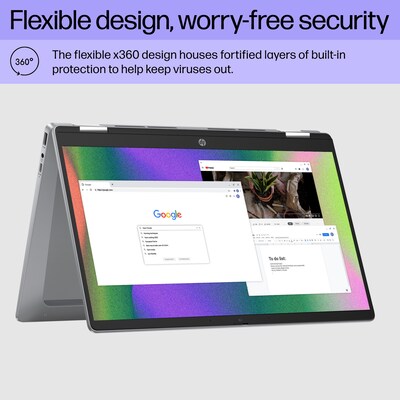 HP Chromebook Plus x360 14" FHD, Intel Core i3-N305, 8GB RAM, 128GB UFS, +10.25 hours battery, Chrome OS