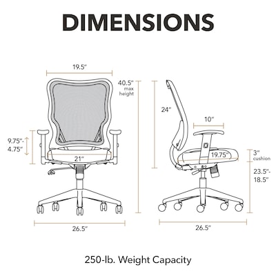 HON Wave Mesh High-Back Task Chair, Synchro-Tilt, Adjustable Arms, Black Sandwich Mesh Seat (BSXVL702MM10)