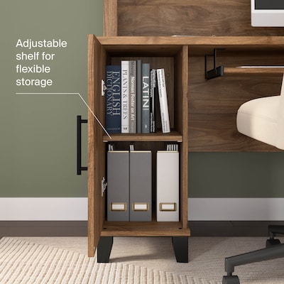 Bush Home Somerset 72" W L Shaped Computer Desk with Hutch, Fresh Walnut (SET001FW)