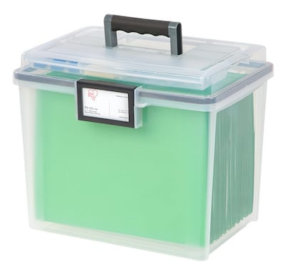 IRIS WeatherPro Portable File Box, Letter Size, Clear (110351)