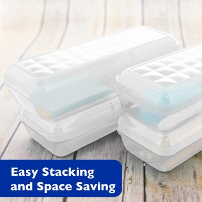 Bazic Plastic Latch Pencil Case, Clear, 12/Bundle (BAZ834-12)