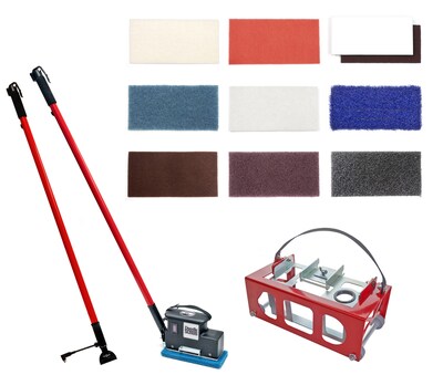 Square Scrub Doodle Scrub Plus Deluxe 10.5 Path Auto Flor Scrubber Kit w/2 Handles, 1.2Ah (SS EBG-9-DLX-BAT-PLUS)