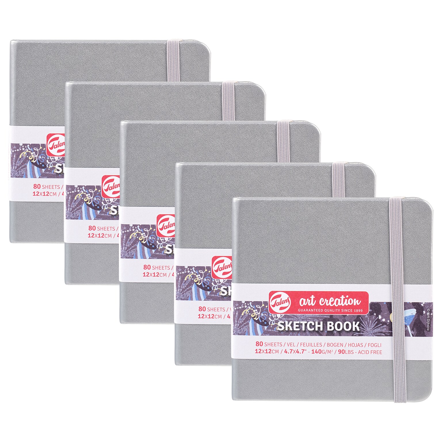 Talens Art Creation 4.7 x 4.7 Sketch Book, 80 Sheets/Book, 5/Bundle (TLN9314044M-5)