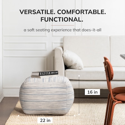 Anji Mountain Joya Gray Fabric Rectangular Pouf Ottoman (AMBPF034-2014)