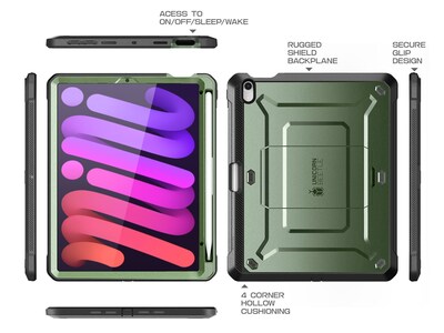 SUPCASE Unicorn Beetle PRO Shockproof Rugged Case for iPad mini 6, Dark Green (SUP-iPad2021-8.3-UBPro-SP-Guldan)