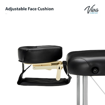 Viva Comfort Align Portable Nylon Treatment Massage Exam Table, 450lbs. Capacity, Black (925-01-BLK-MK)
