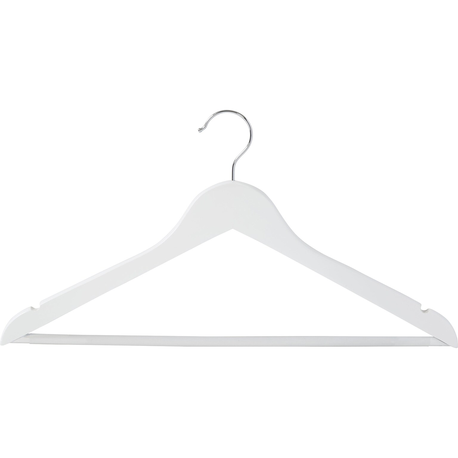 Honey-Can-Do Wood Nonslip Hanger, White, 24/Pack (HNG-09407)