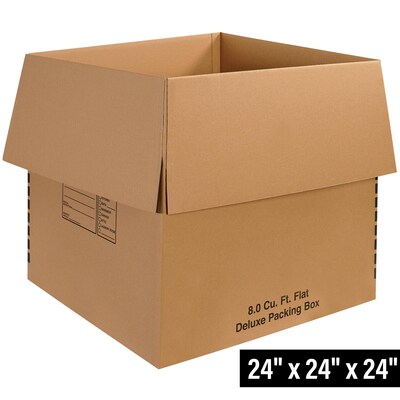 Quill Brand® 24 x 24 x 24 Deluxe Moving Boxes, ECT Rated, Brown, 10/Bundle (242424DPB)