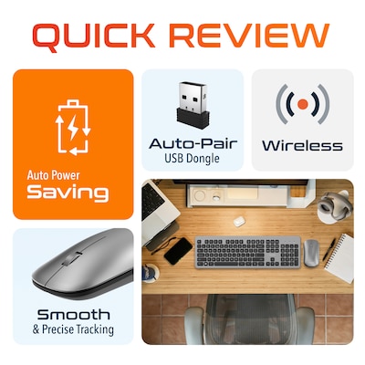 Delton K100 Wireless Keyboard and Optical Mouse Combo, Silver (DKMK100-WB)