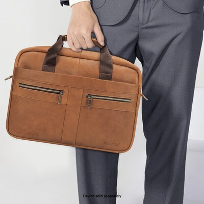 SaharaCase Leather Briefcase, Laptop Compatible, Light Brown (LT00083)