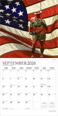 2026 Plato America's Flag 12" x 12" Monthly Wall Calendar (9798330706624)