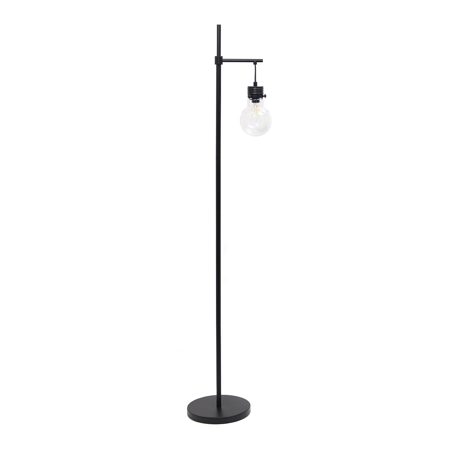 Lalia Home Black Matte Light Beacon Floor Lamp with Clear Glass Shade (LHF-5018-BK)
