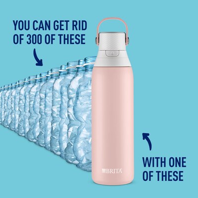 Brita Stainless Steel Filtered Water Bottle, 20 oz., Rose (36452)
