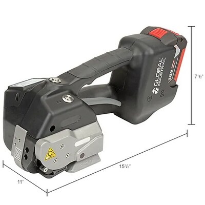 Global Industrial Battery Operated Polyester Strapping Tool For 5/8" Strap Width (412658)