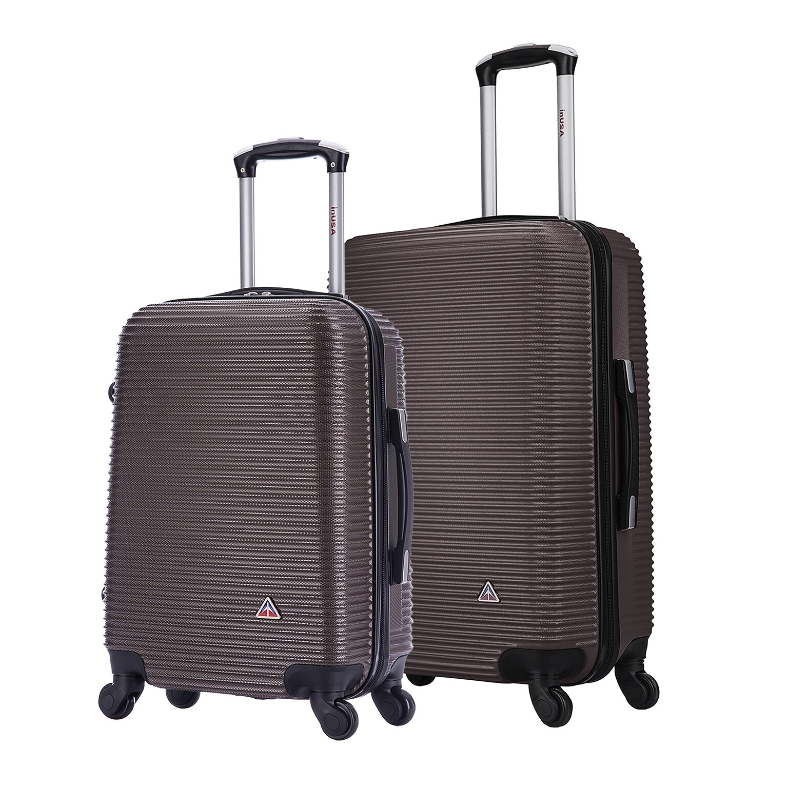 InUSA Royal 2-Piece Hardside Spinner Luggage Set, TSA Checkpoint Friendly, Brown (IUROY0SM-BRO)