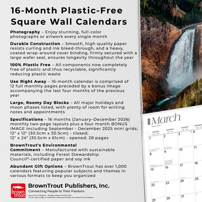 2026 BrownTrout Rocky Mountain Wilderness 12" x 12" Monthly Wall Calendar (9798330705368)