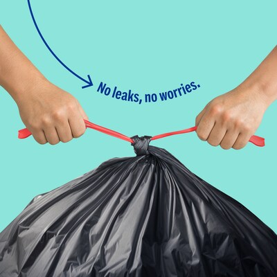 Perk™ 33 Gallon Kitchen Trash Bag, Low Density, 1.1 mil, Black, 30 Bags/Box (PK56747)