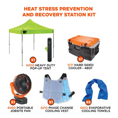 Chill-Its 6672 Heat Stress Prevention & Recovery Personal Protection Kit, One Size, 10 Pieces/Kit (1