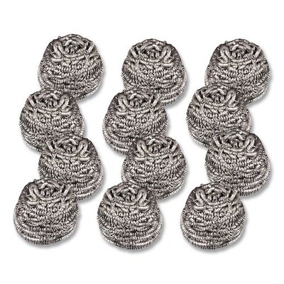 Scotch-Brite Heavy Duty Stainless Steel Scrubber, Gray/Silver, 12 Pads/Pack (84)